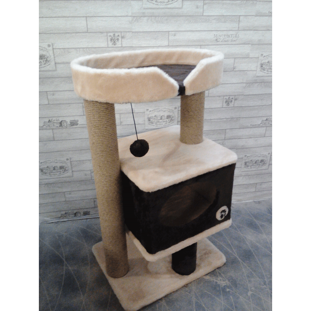 Домик для кошки из меха с лежанкой (арт. 300)