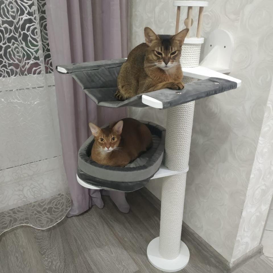 Кошачий комплекс - когтеточка хлопковая. Кошкин игровой комплекс Крепится к стене 120 см