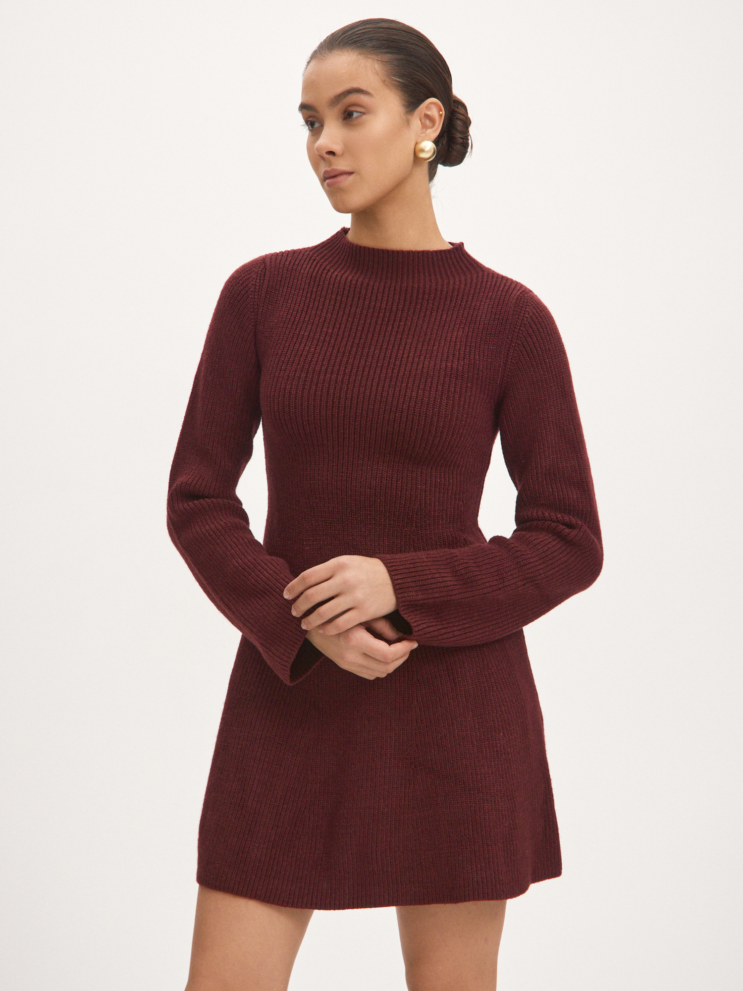 Платье мини из трикотажа