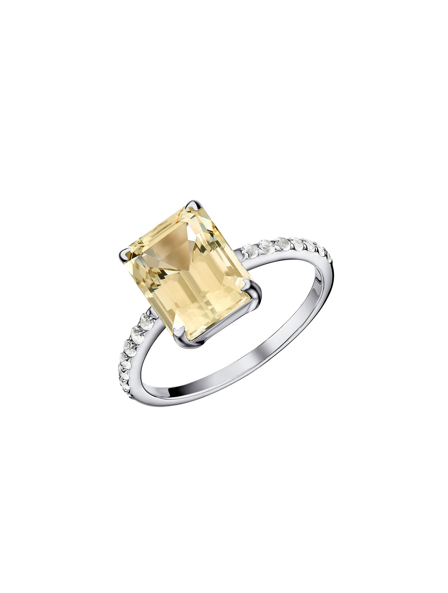 кольцо с цитрином и топазами