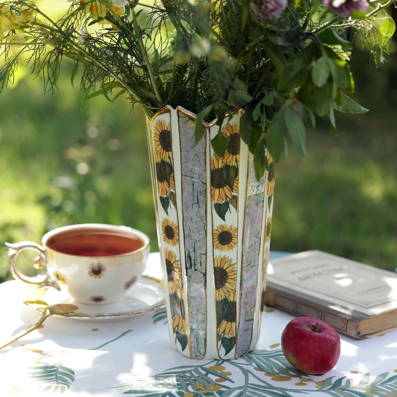 Ваза фарфоровая ручной работы Подсолнухи