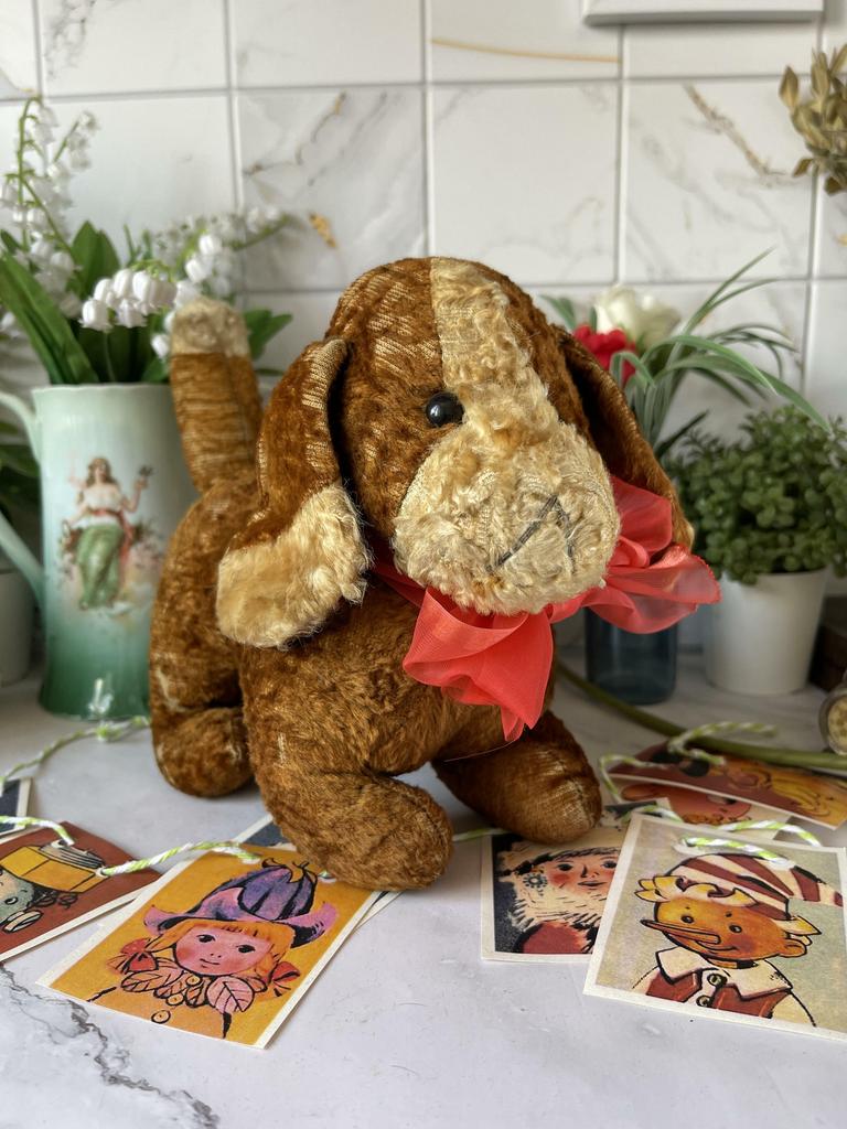 Старинная плюшевая собачка