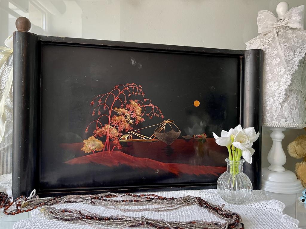 Деревянный винтажный поднос