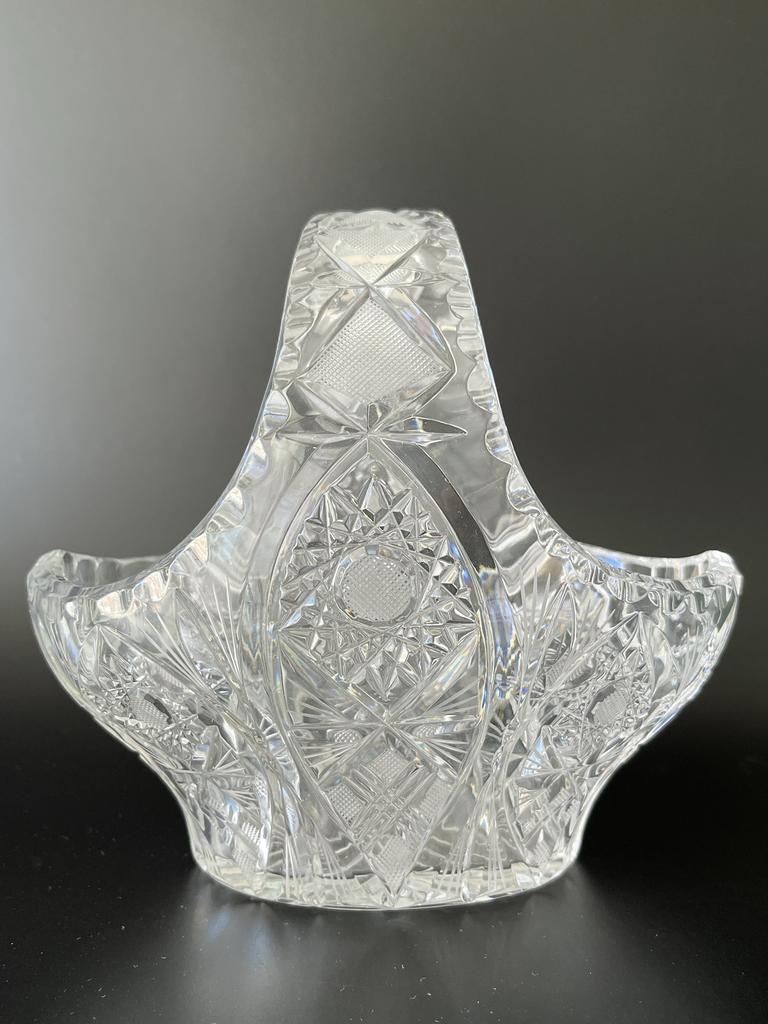 Советская хрустальная ваза корзинка