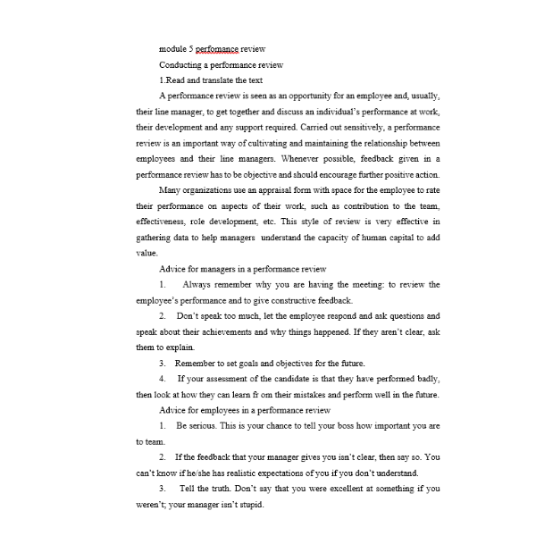 module 5 perfomance review