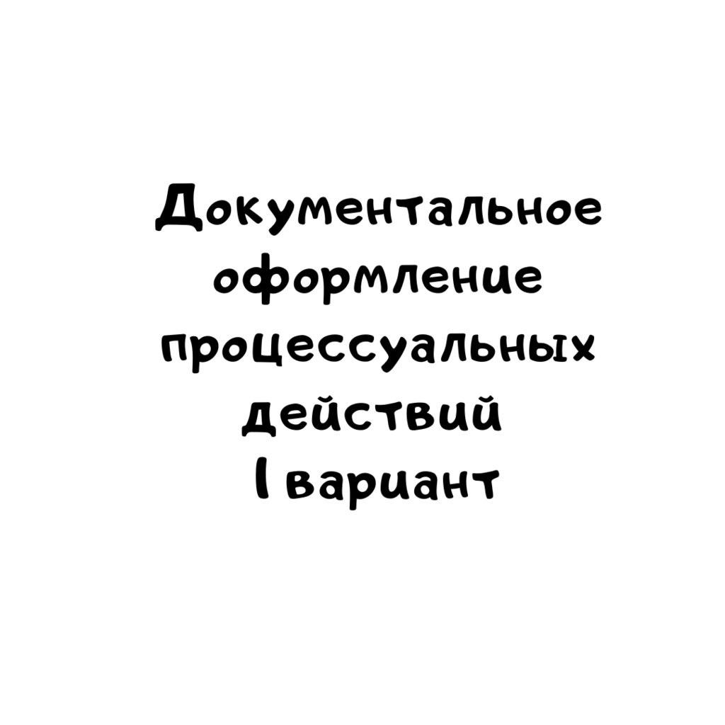 Документальное оформление процессуальных действий 1 вариант