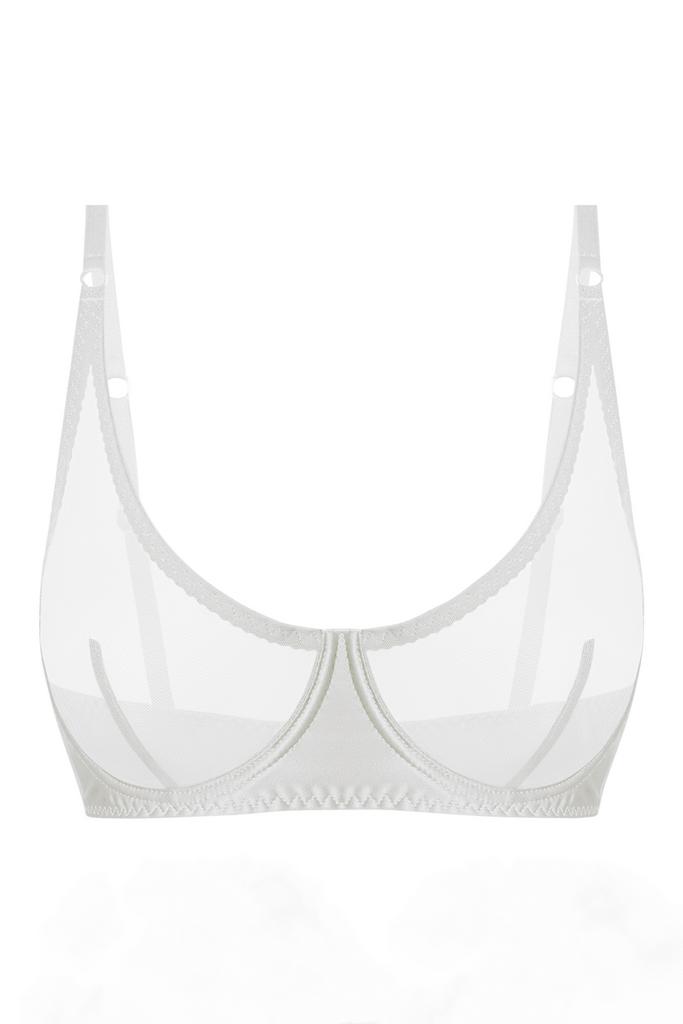 белый бра naomi из сетки и шелка