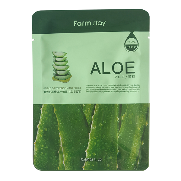 FarmStay Visible Difference Mask Sheet Aloe Vera – маска тканевая с алоэ вера.