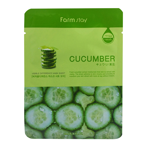 FarmStay Visible Difference Mask Sheet Cucumber – маска тканевая с экстрактом огурца