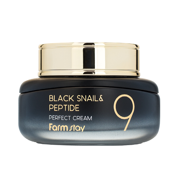 Восстанавливающий крем с муцином улитки и пептидами  FarmStay Black Snail & Peptide9 Perfect Cream