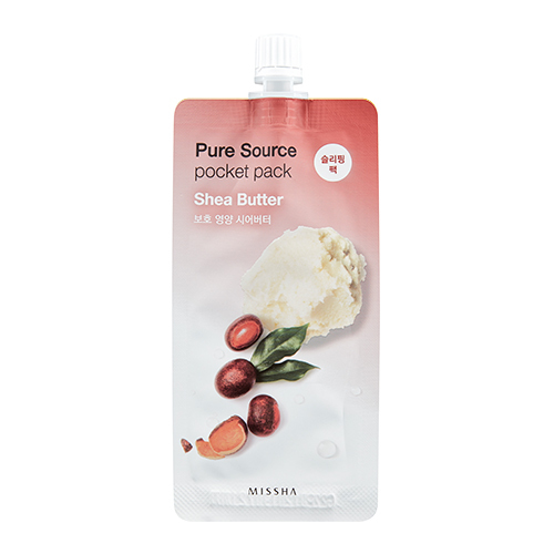 Маска для лица с маслом ши  Missha Pure Source Pocket Pack Shea Butter
