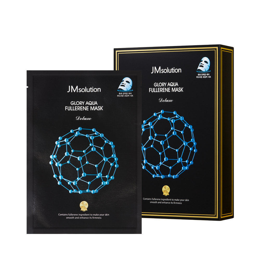JMSOLUTION ТКАНЕВАЯ МАСКА С ФУЛЛЕРЕНОМ И ПЕПТИДАМИ ДЛЯ ГЛАДКОЙ И УПРУГОЙ КОЖИ GLORY AQUA FULLERENE MASK DELUXE