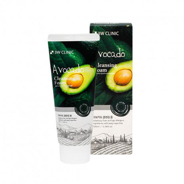 3W CLINIC Пенка для умывания с экстрактом авокадо Avocado Cleansing Foam 100мл