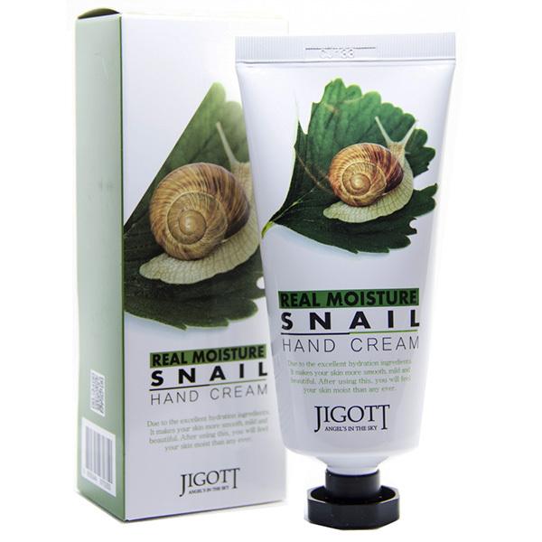 JIGOTT Крем для рук с муцином улитки Real Moisture Snail Hand Cream 100мл
