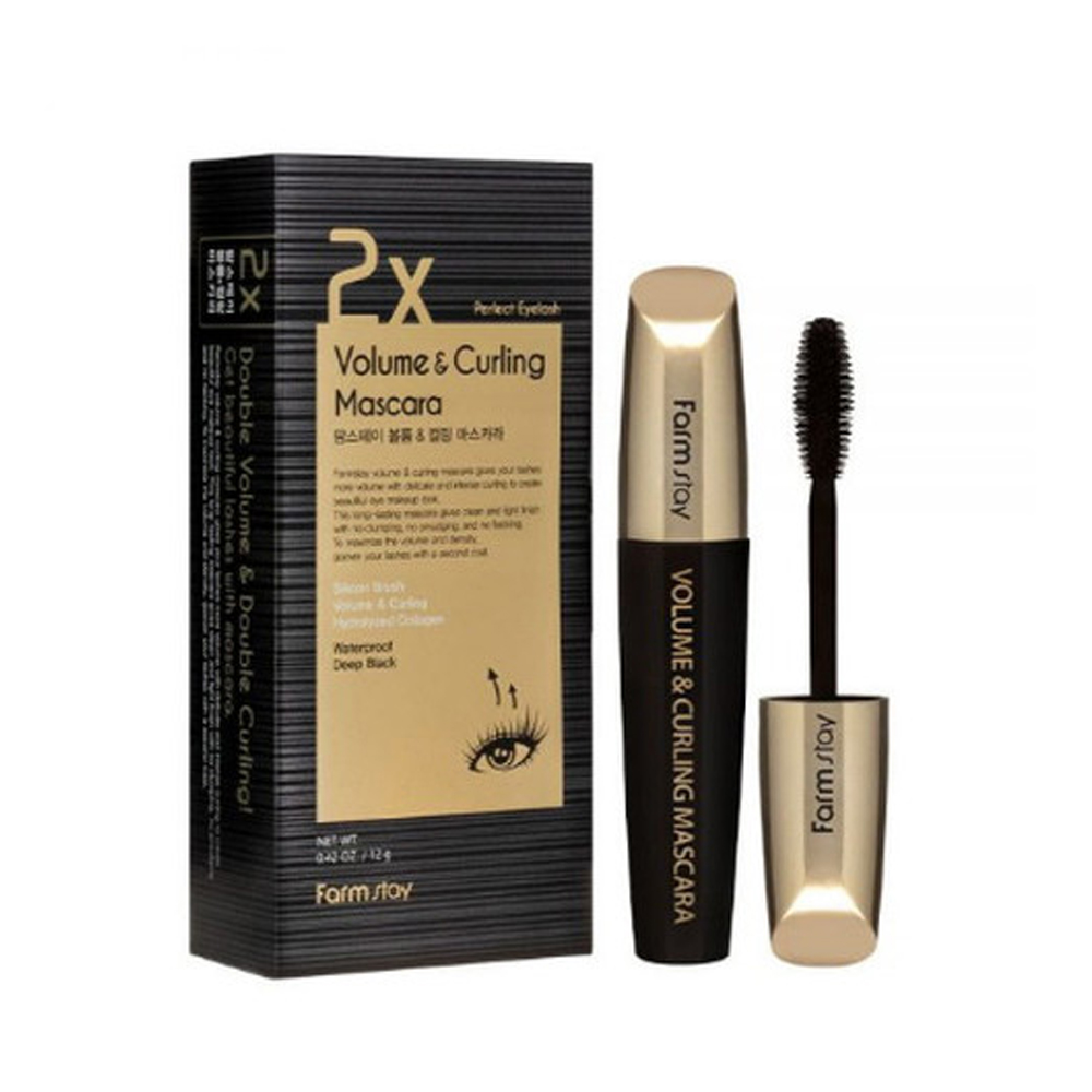 Тушь объемная и подкручивающая для ресниц FARMSTAY Volume & Curling Mascara