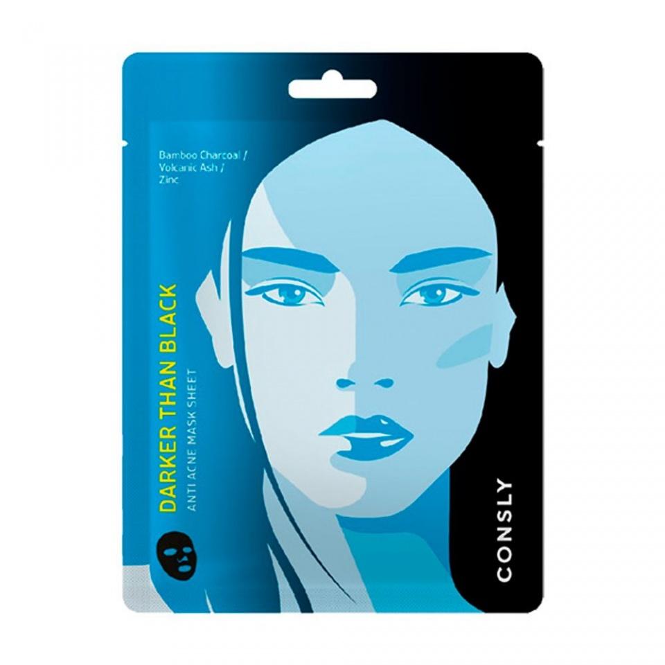 Consly Darker Than Black Anti Acne Mask Sheet 25ml Тканевая маска для проблемной кожи лица