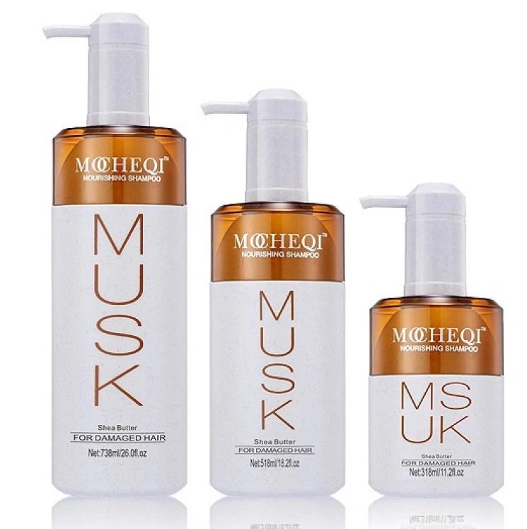 MOCHEQI Musk, Шампунь для сухих волос с кератином и маслом Ши Nourishing Shampoo