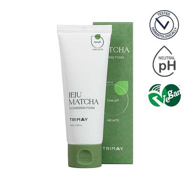 TRIMAY Слабокислотная пенка для умывания с чаем матча Jeju Matcha Low pH Cleansing Foam 100 мл