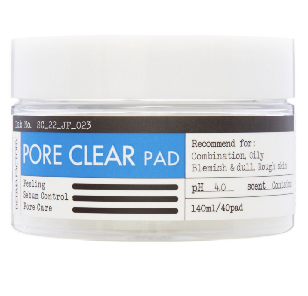 Derma Factory Очищающие пилинг-пэды с комплексом кислот, 40 шт, Pore Clear Pad