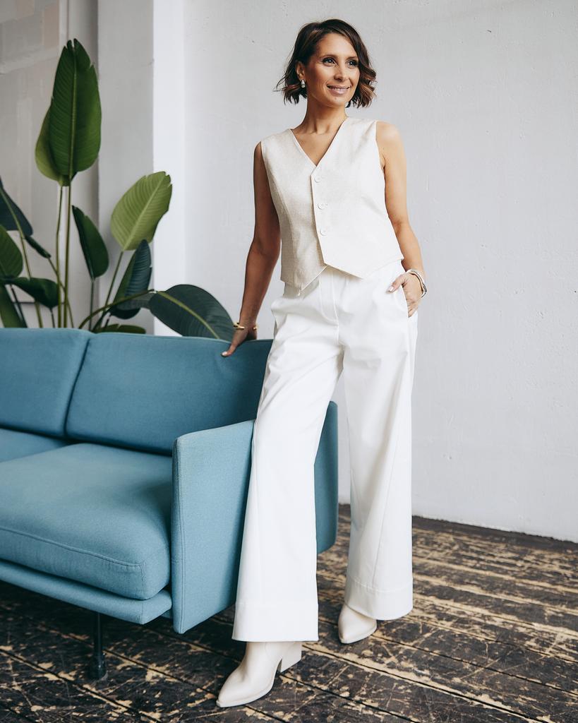 Жилет двухсторонний с принтом, белый