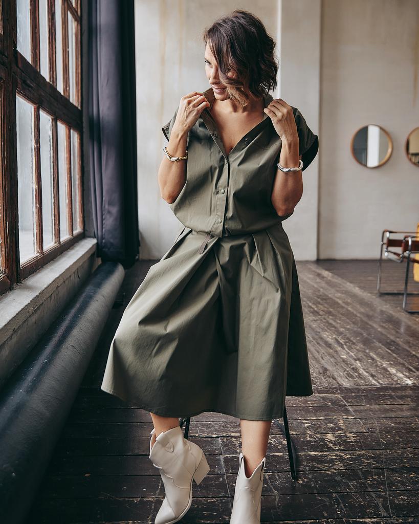 Блузон на кулисе, зеленый