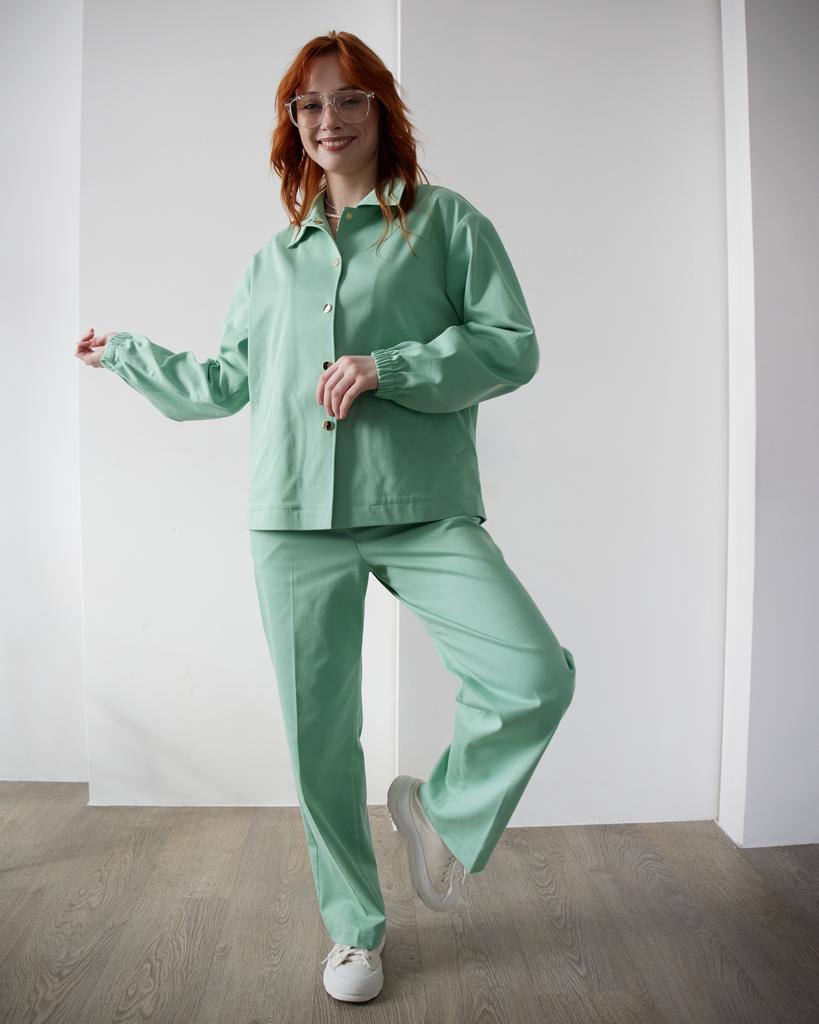 Куртка на кнопках, зеленая