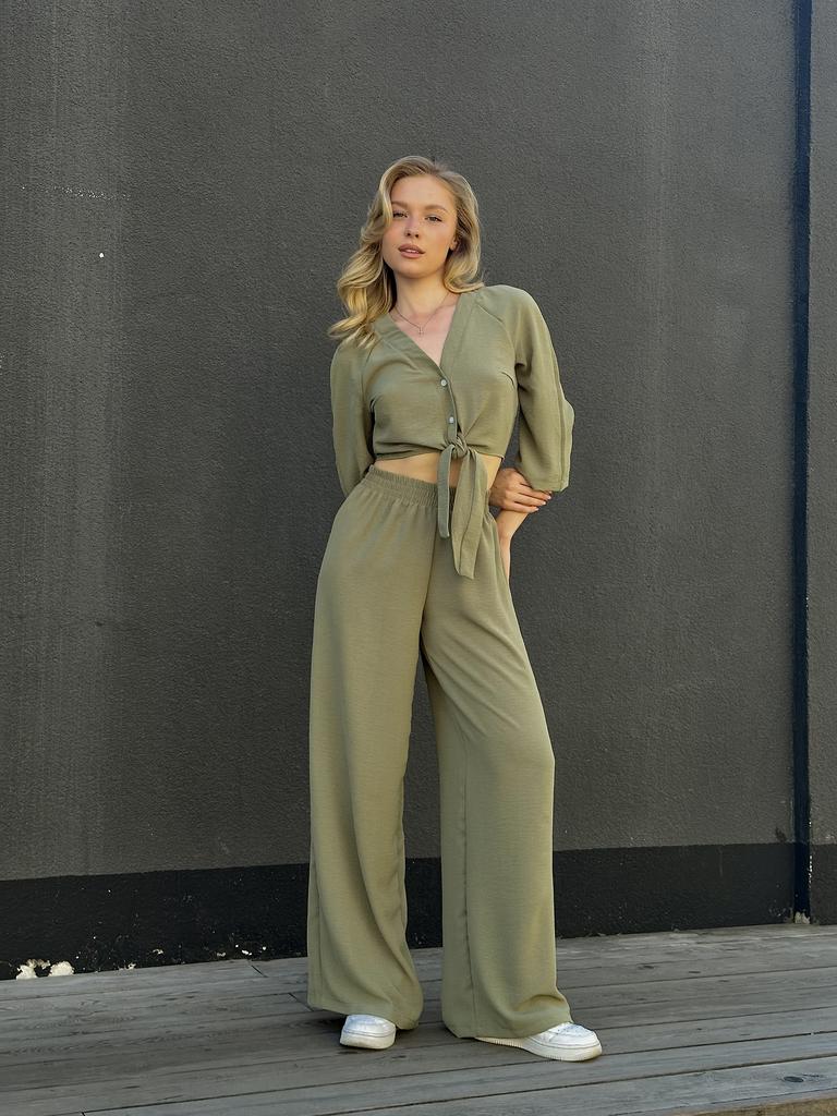 Костюм LINEN MANGO Оливка