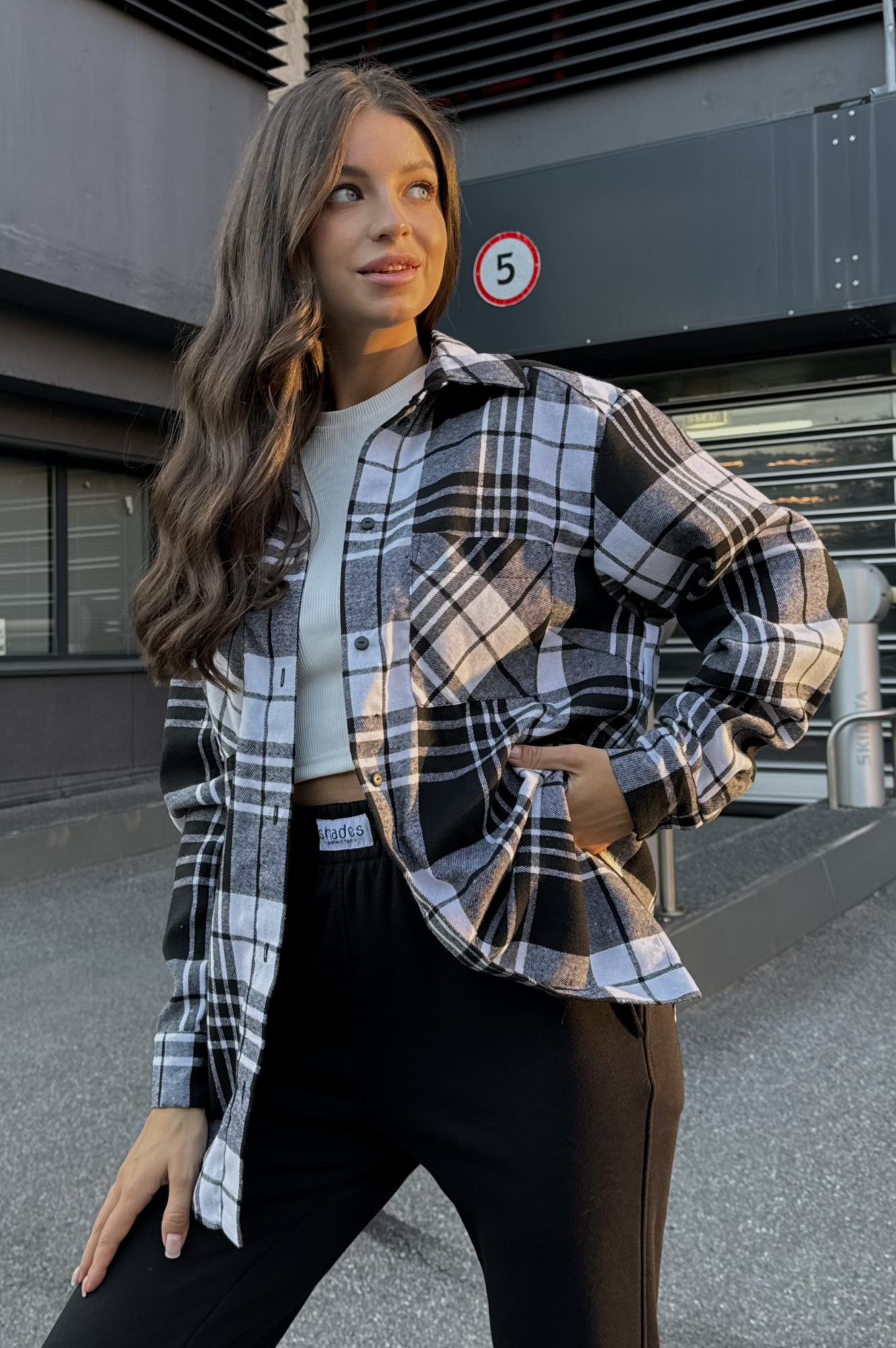 Рубашка PLAID Белый/Черный