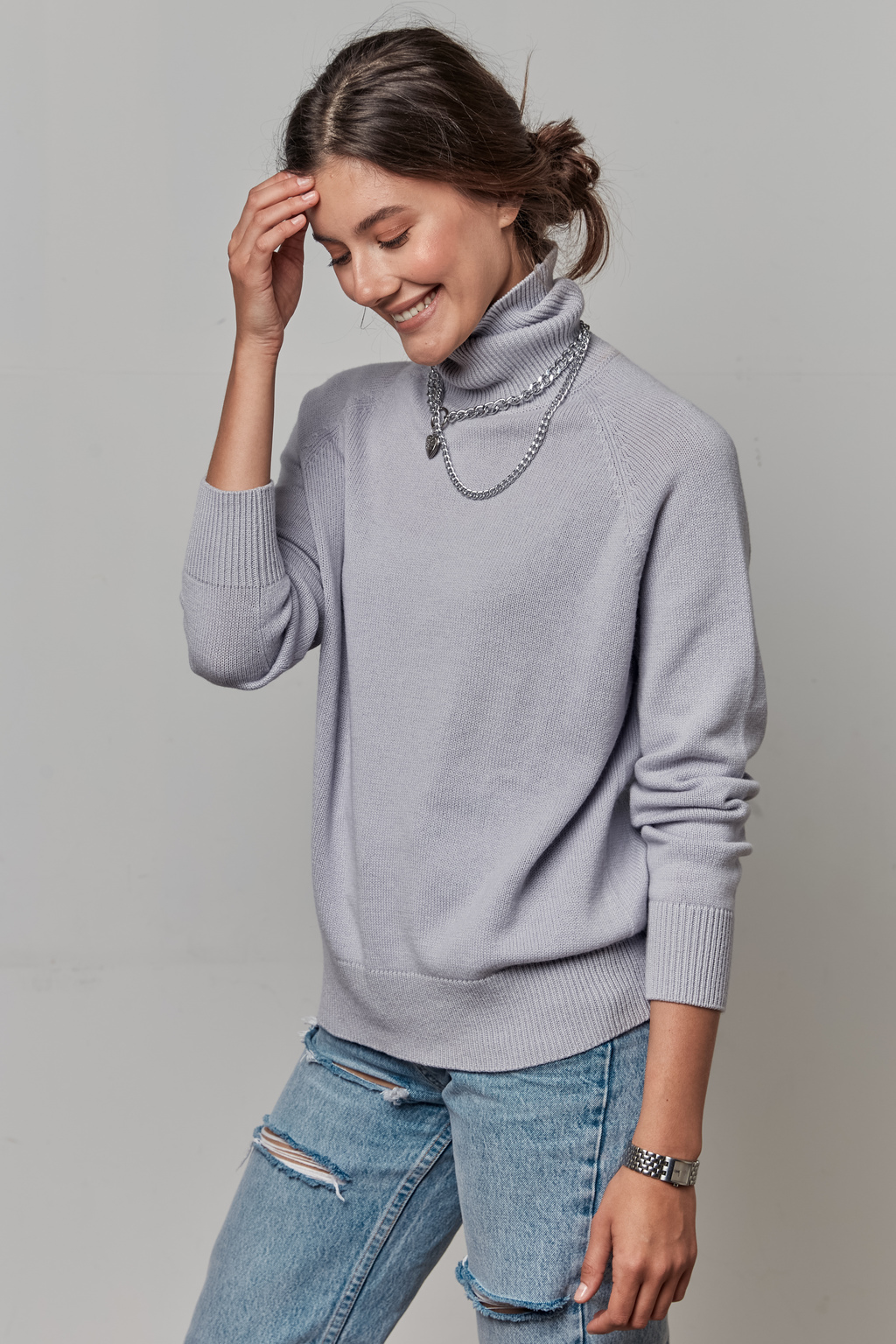 кашемировый свитер REGLAN разбелённая лаванда