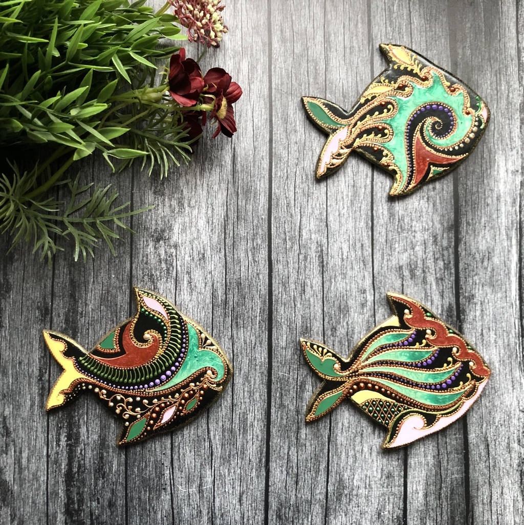 Панно настенное Рыбы Emerald Neon