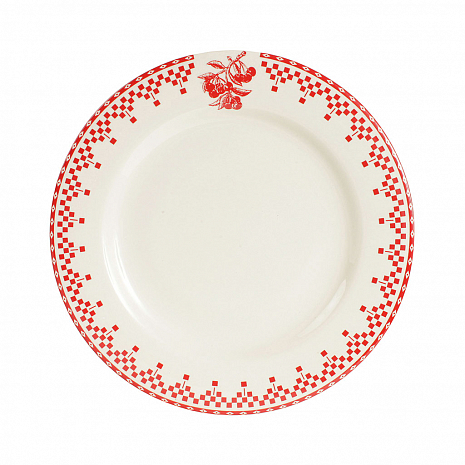 Тарелка десертная 22 см "Красные шашечки"
