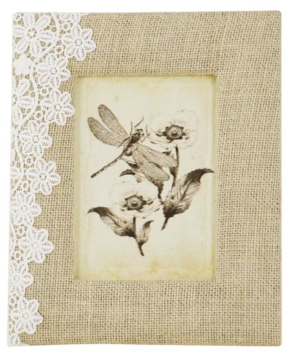 Фоторамка "Лен и кружево" большая