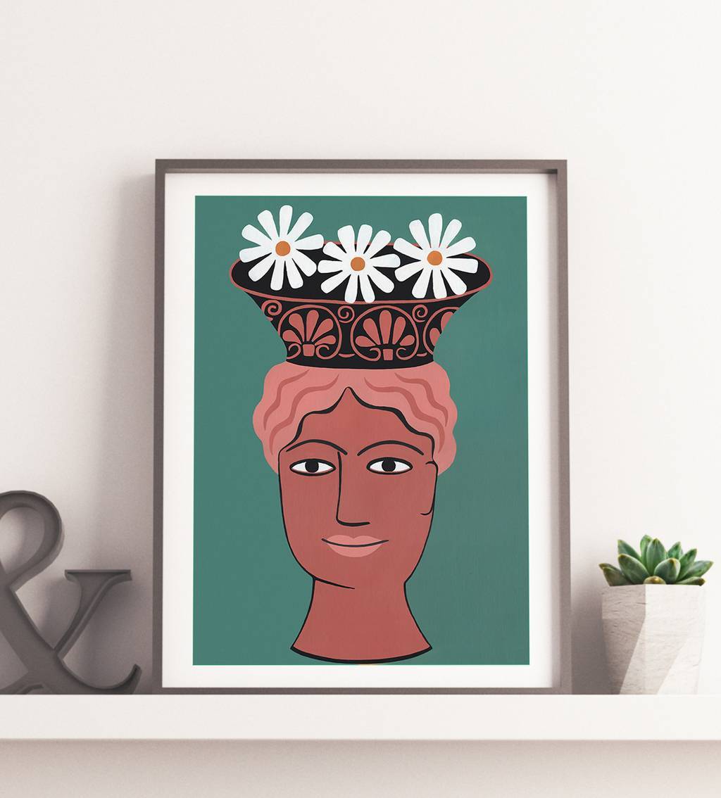 ПОСТЕР "АНТИЧНАЯ ВАЗА С РОМАШКАМИ"