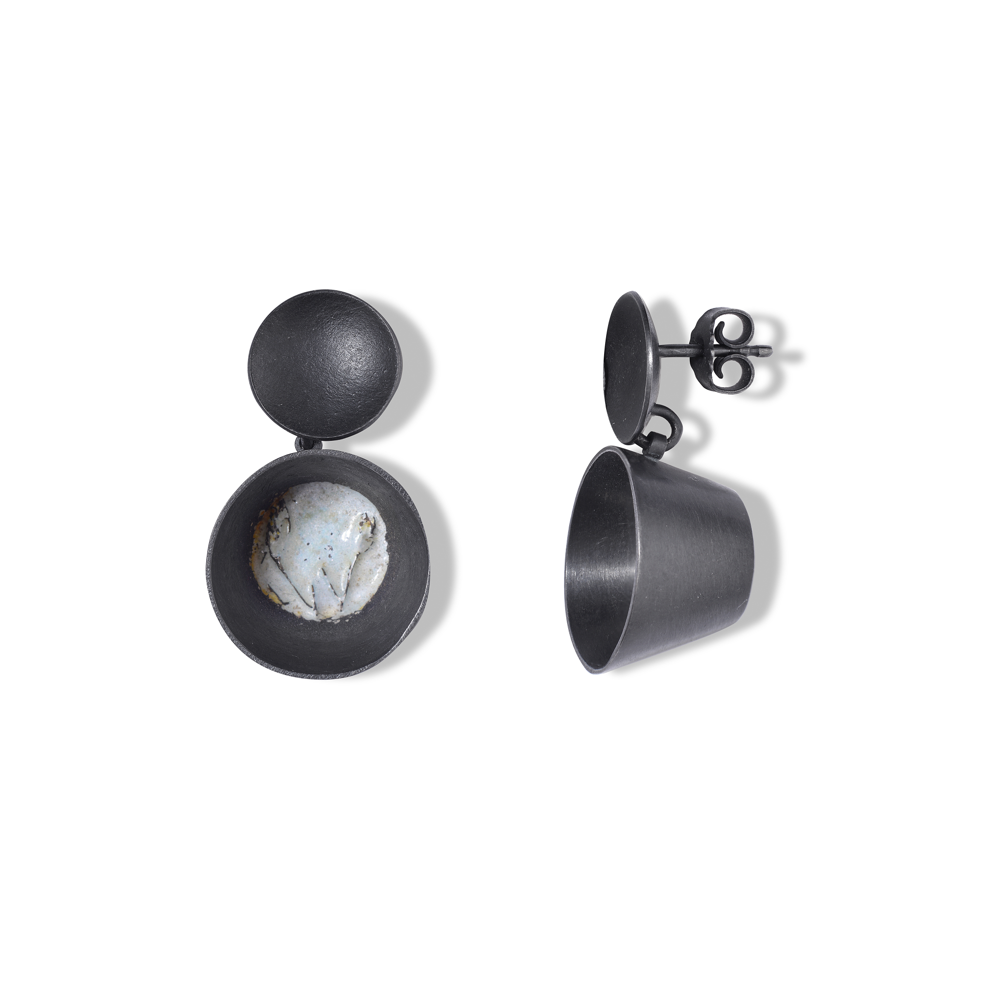 GREGO GARCIA Серьги с голубой эмалью