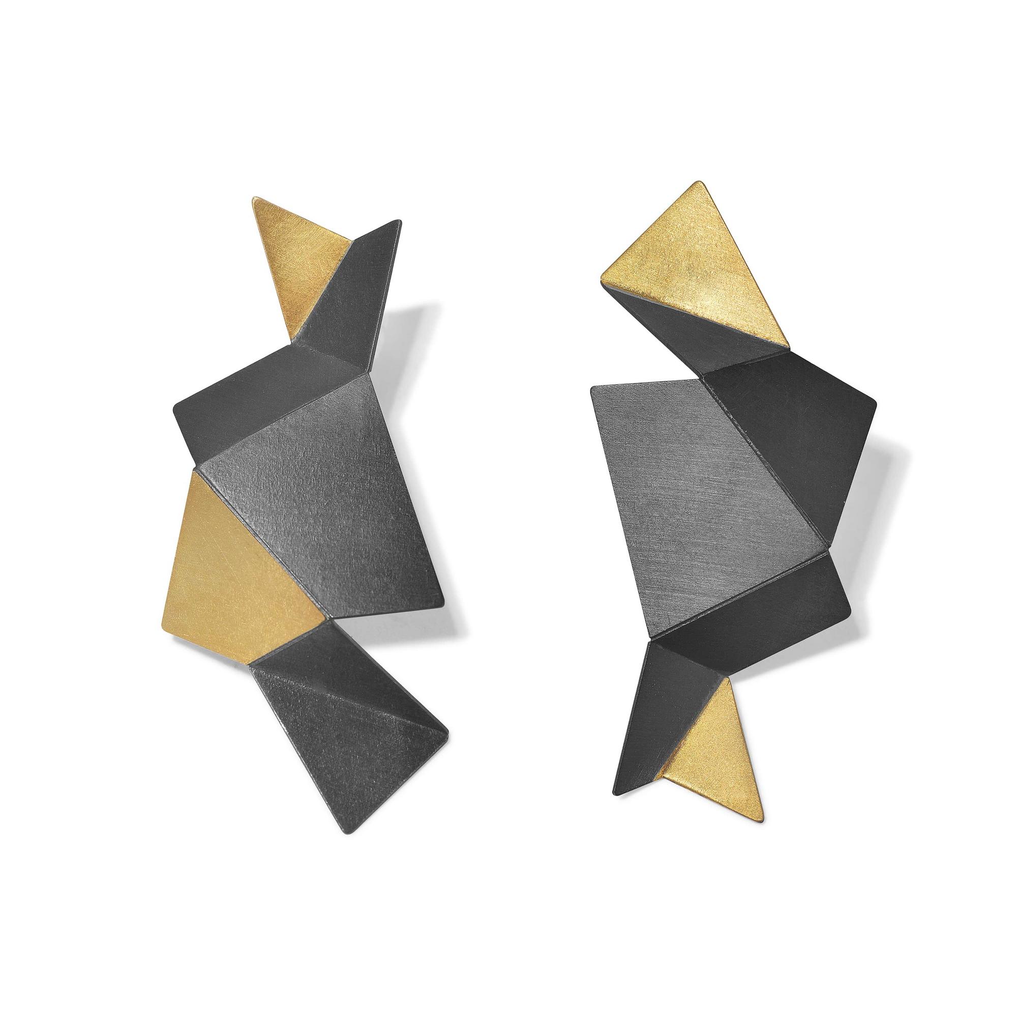 Burcu Büyükünal Крупные серьги Origami с позолотой