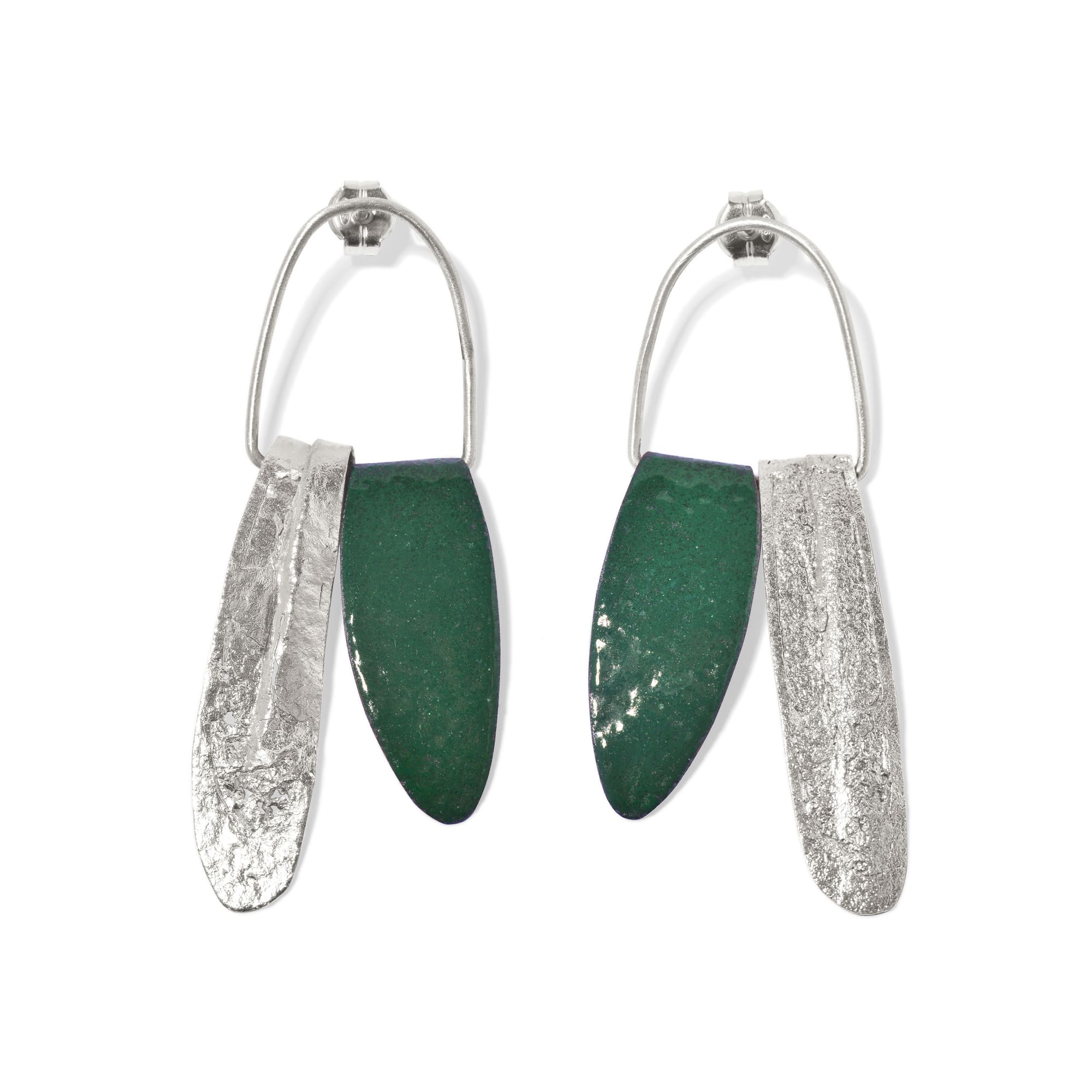 CLARA NIUBÒ Серьги Opuntia Gigantea с зеленой эмалью