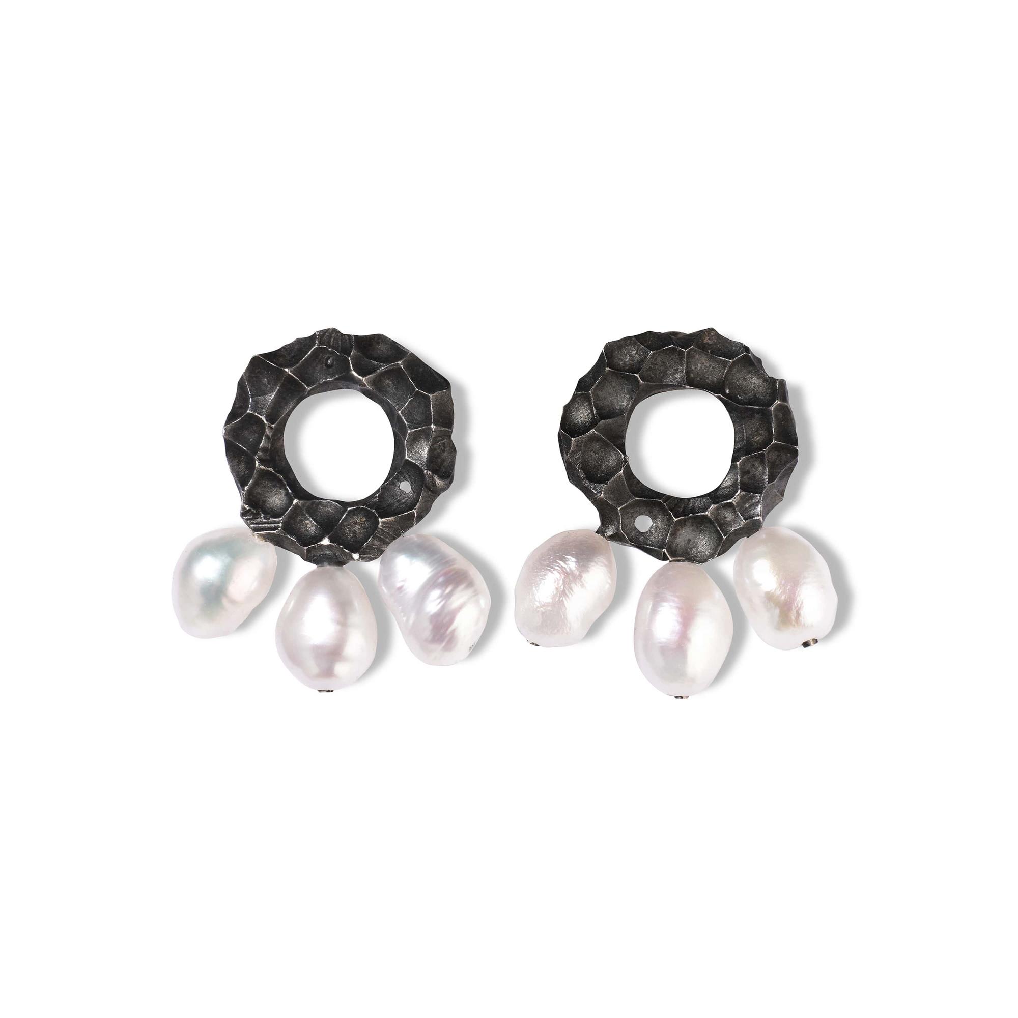 Obo_handcraft Cерьги Летний Дождик с белым жемчугом