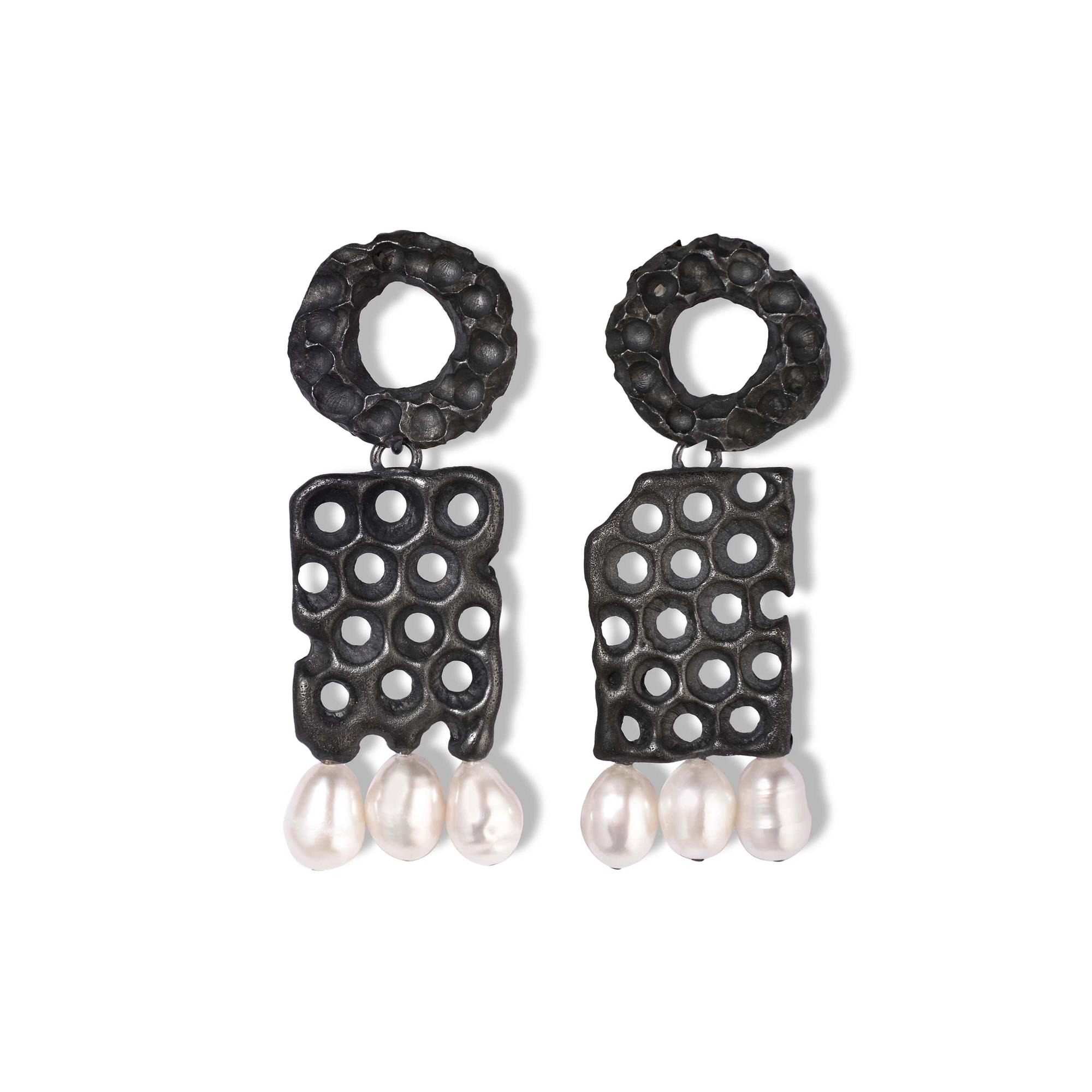 Obo_handcraft Серьги Танец с белым жемчугом