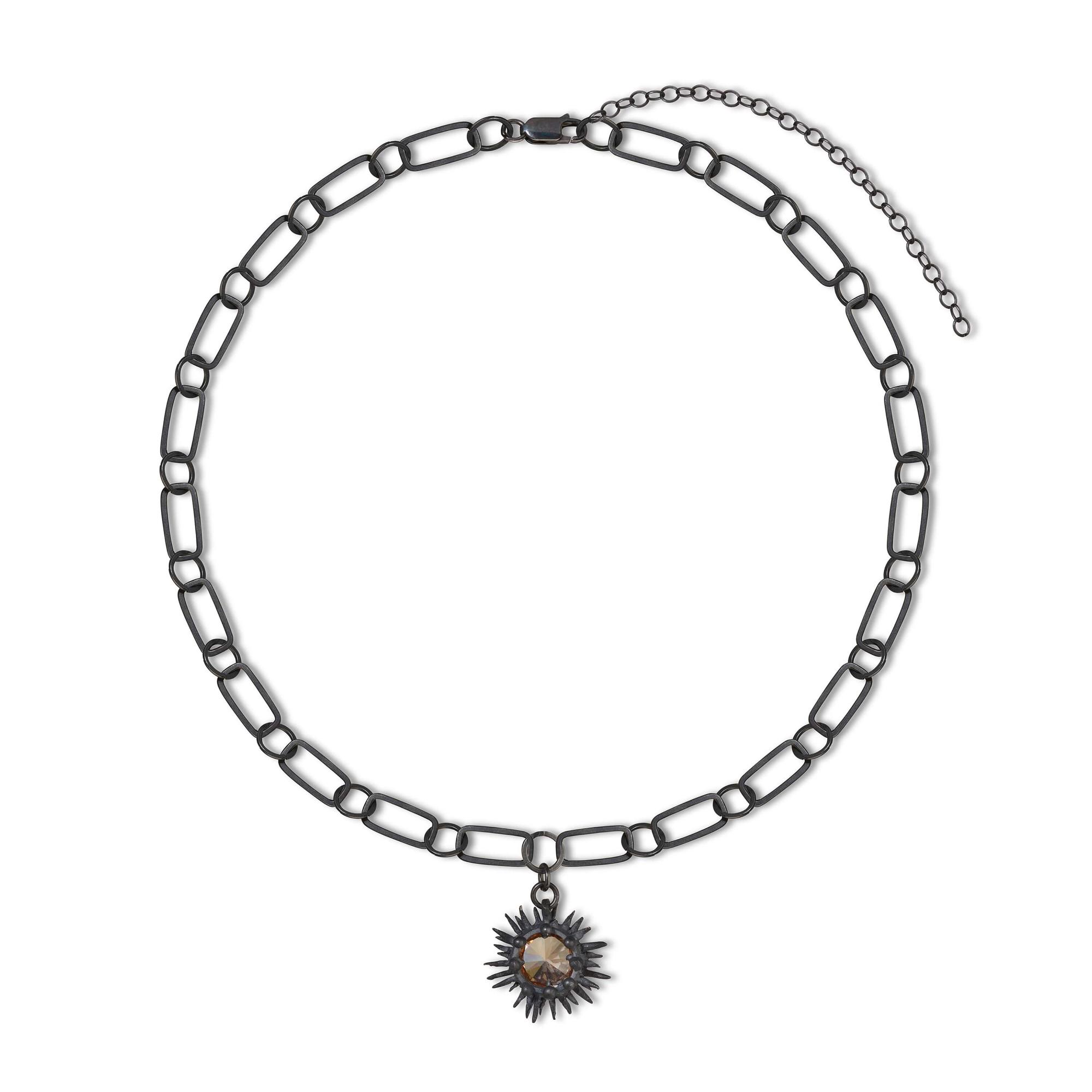 Obo_handcraft Подвеска Вспышка с желтым фианитом