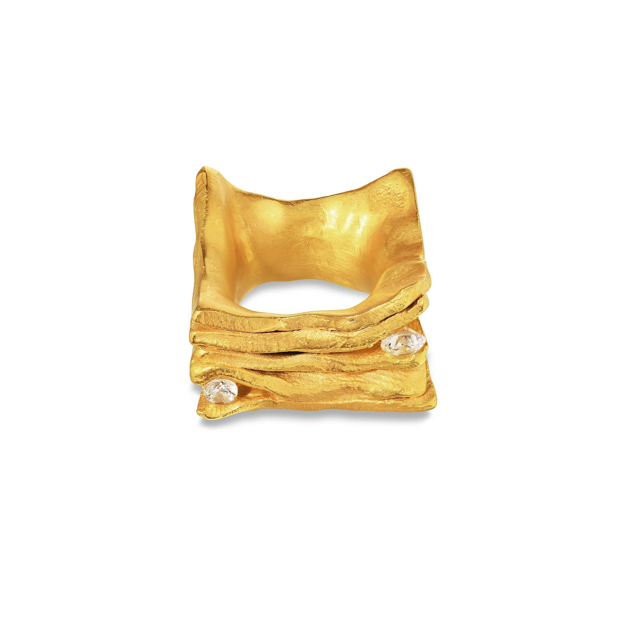 Verėvkina Treasures Большое слоёное кольцо в позолоте