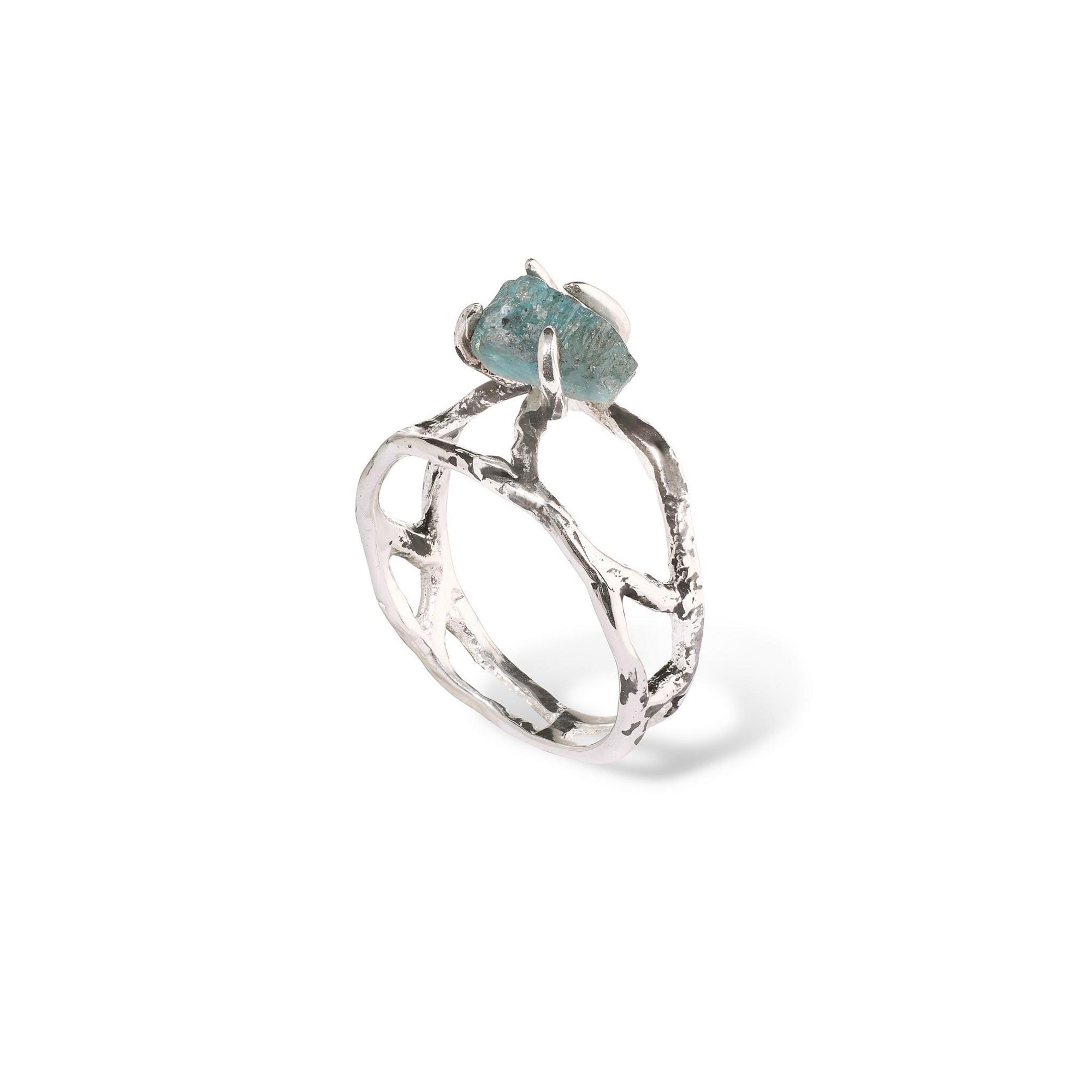Sergacheva Jewelry Кольцо ажурное в серебре с бирюзовым апатитом