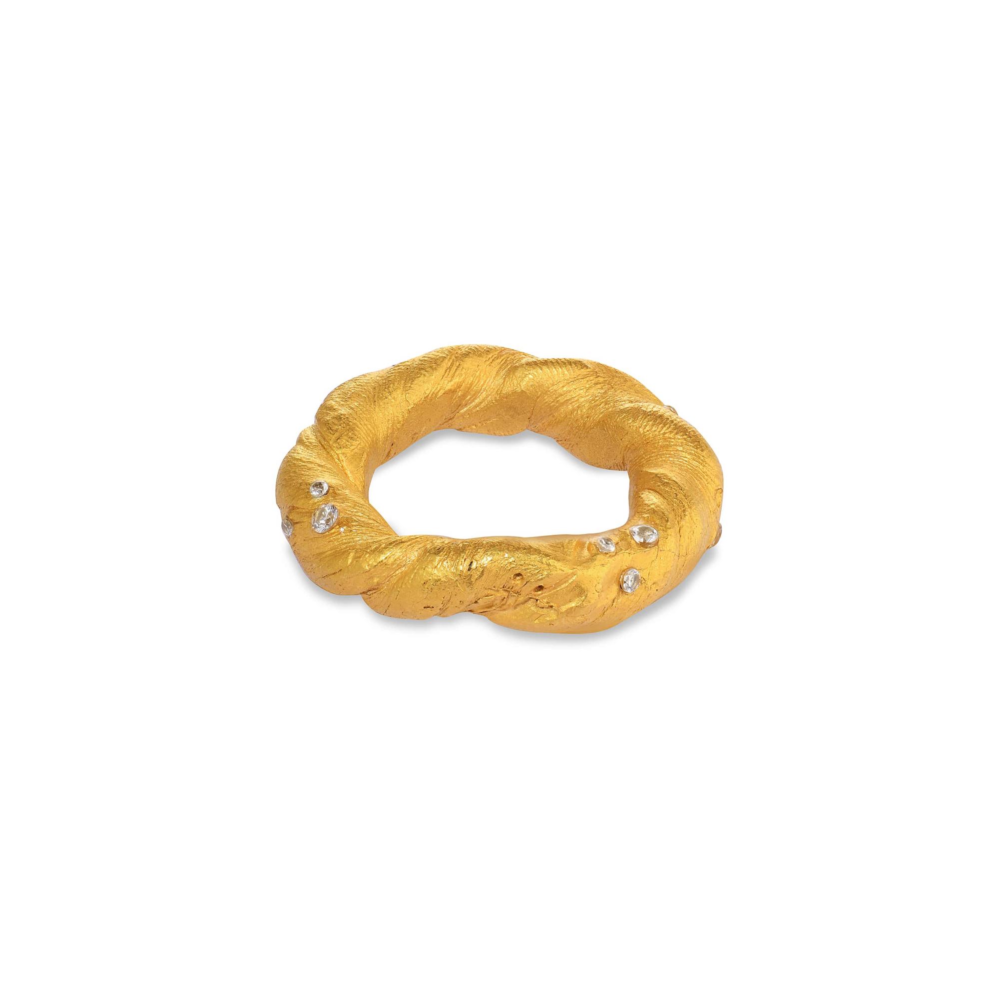 Verėvkina Treasures Кольцо Скрутка с россыпью фианитов в позолоте