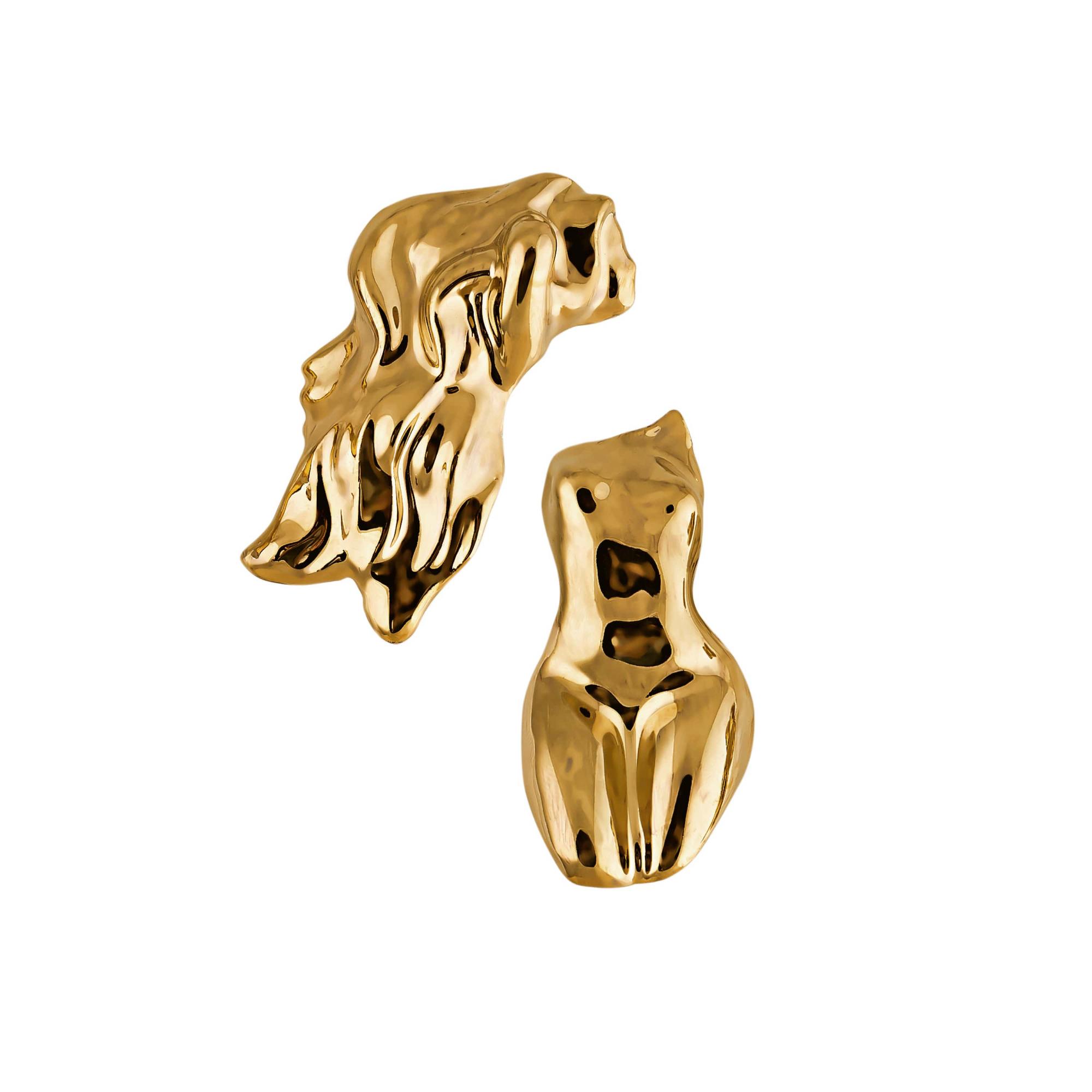 RES Objects Серьги «Мифологическая дева» в позолоте