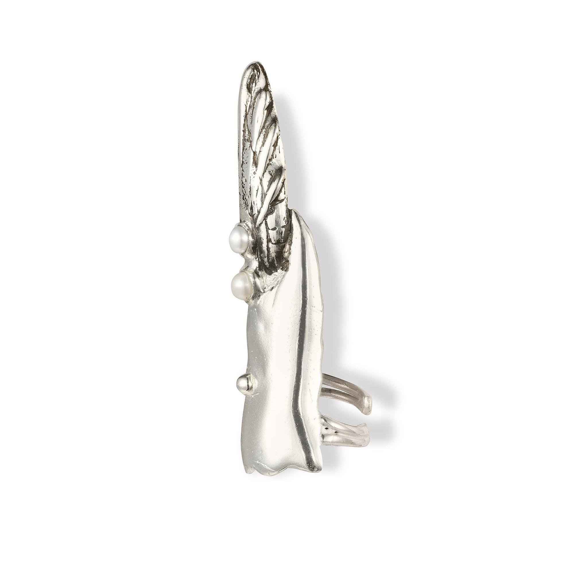 Sergacheva Jewelry Кольцо-палец с жемчугом в серебре