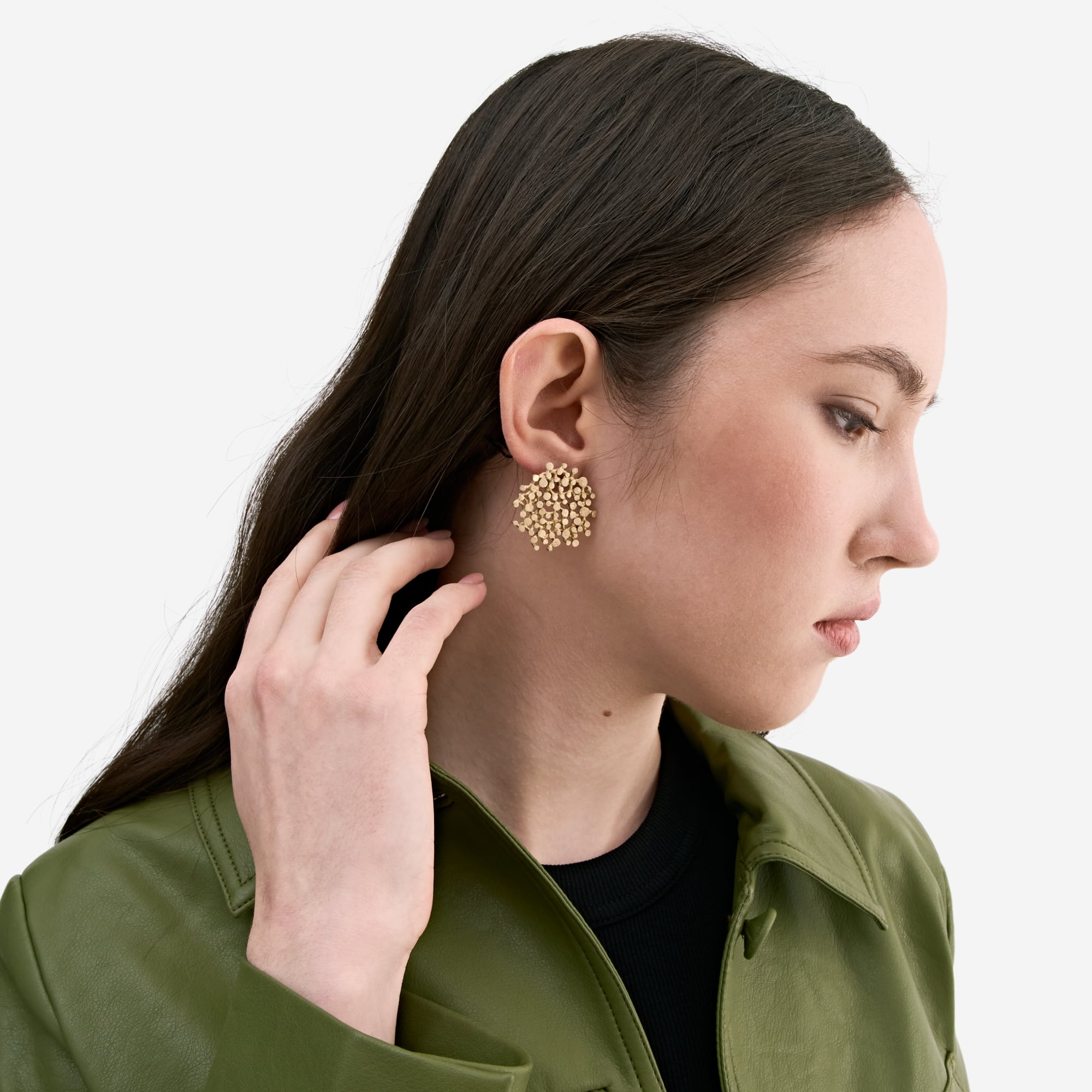 Burcu Büyükünal Крупные серьги Glimpse Solitares покрытые позолотой