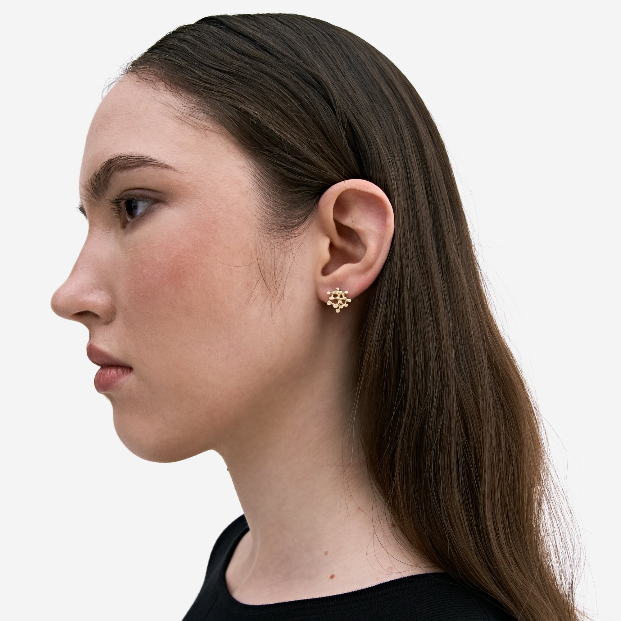 Burcu Büyükünal Серьги-пусеты Glimpse Solitares покрытые позолотой