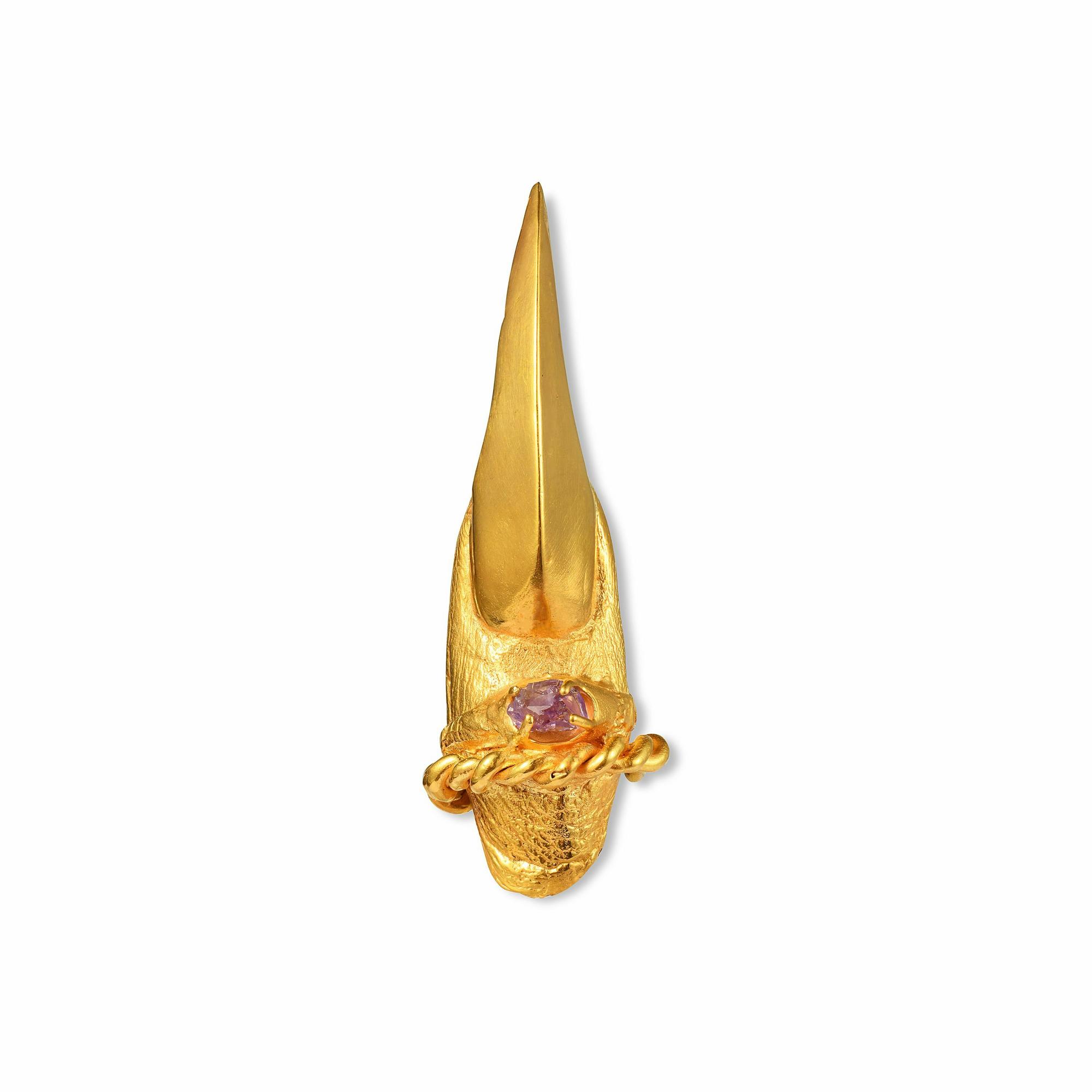 Sergacheva Jewelry Кольцо-коготь в позолоте с фиолетовым аметистом