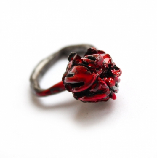Alisa Letsius Кольцо с красной эмалью