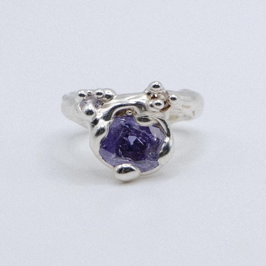 Кольцо с разноцветными фианитами (skol*zko) 5