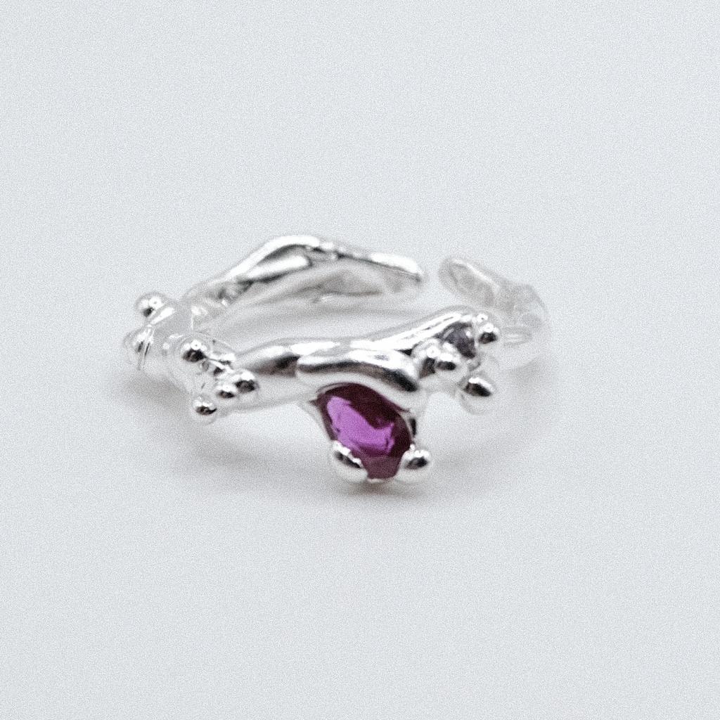 Кольцо с корундом и фианитами (skol*zko)